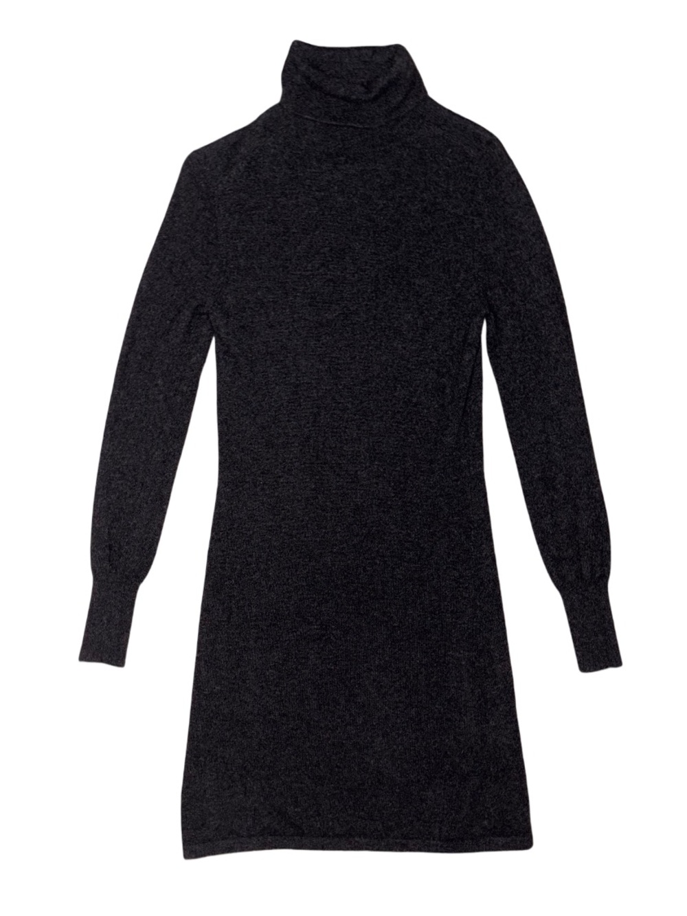 Dark Grey Cashmere Turtleneck Sweater Dress
